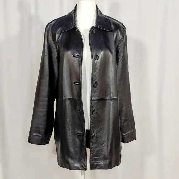 90s vintage genuine leather jacket - Picture 3 of 6